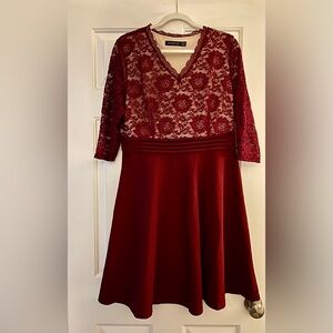 Elegant Lace Red Dress